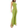 imageFloerns Womens Mock Neck Slit Hem Tank Top and Pants Set Two Piece OutfitLime Green