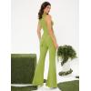 imageFloerns Womens Mock Neck Slit Hem Tank Top and Pants Set Two Piece OutfitLime Green