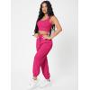 imageFloerns Womens Solid Drawstring Waist Jogger Set Crop Tank Top Two Piece OutfitHot Pink