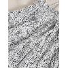 imageFloerns Womens Two Piece Outfit Floral Off Shoulder Drawstring Crop Top and Skirt SetBlack and White