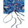 imageFloerns Womens Two Piece Outfit Floral Off Shoulder Drawstring Crop Top and Skirt SetDeep Blue