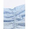 imageFloerns Womens Two Piece Outfit Floral Off Shoulder Drawstring Crop Top and Skirt SetLight Blue