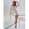 imageFloerns Womens Two Piece Outfit Sweetheart Neck Crop Top and Mini Skirt SetWhite Multi