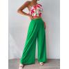 imageFloerns Womens One Shoulder Crop Top Wide Leg Long Pants Set Two Piece OutfitGreen