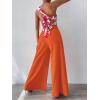 imageFloerns Womens One Shoulder Crop Top Wide Leg Long Pants Set Two Piece OutfitOrange
