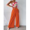 imageFloerns Womens One Shoulder Crop Top Wide Leg Long Pants Set Two Piece OutfitOrange