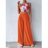 imageFloerns Womens One Shoulder Crop Top Wide Leg Long Pants Set Two Piece OutfitOrange