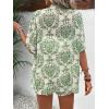 imageFloerns Womens 2 Piece Outfit Floral Print Button Front Shirt with Shorts SetGreen
