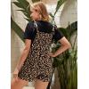 imageFloerns Womens Leopard Print Knot Shoulder Overalls Maternity Cami RompersCamel Multi