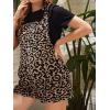 imageFloerns Womens Leopard Print Knot Shoulder Overalls Maternity Cami RompersCamel Multi