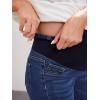imageFloerns Womens Maternity Colorblock Ripped Roll Up Hem Pregnancy Denim ShortsDark Blue