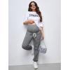 imageFloerns Womens Maternity Drawstring High Waist Solid Ripped SweatpantsA Grey