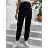 imageFloerns Womens Maternity Drawstring High Waist Solid Ripped SweatpantsBlack