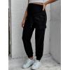 imageFloerns Womens Maternity Drawstring High Waist Solid Ripped SweatpantsBlack
