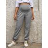 imageFloerns Womens Maternity Drawstring High Waist Solid Ripped SweatpantsGrey Solid
