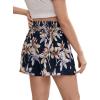 imageFloerns Womens Maternity Floral Print Shirred High Waist Wide Leg ShortsNavy Blue