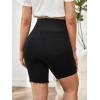 imageFloerns Womens Maternity Ripped Roll Hem Jeans Pregnant Denim ShortsA Black