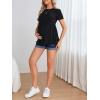 imageFloerns Womens Maternity Ripped Roll Hem Jeans Pregnant Denim ShortsInk Blue