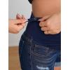 imageFloerns Womens Maternity Ripped Roll Hem Jeans Pregnant Denim ShortsInk Blue