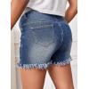 imageFloerns Womens Maternity Ripped Roll Hem Jeans Pregnant Denim ShortsMedium Blue