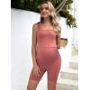 imageFloerns Womens Maternity Scoop Neck Sleeveless Tank Bodycon Romper Short Yoga JumpsuitCoral Pink