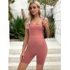 imageFloerns Womens Maternity Scoop Neck Sleeveless Tank Bodycon Romper Short Yoga JumpsuitCoral Pink