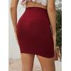 imageFloerns Womens Solid Maternity High Waist Ruched Bodycon Mini SkirtBurgundy