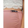 imageFloerns Womens Solid Maternity High Waist Ruched Bodycon Mini SkirtPink