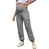 imageFloerns Womens Maternity Drawstring High Waist Solid Ripped SweatpantsGrey Solid