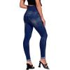 imageFloerns Womens Maternity High Waist Ripped Hem Denim Jeans Pants with PocketA Dark Blue