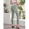 imageFloerns Womens Maternity High Waist Ripped Hem Denim Jeans Pants with PocketArmy Green