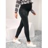 imageFloerns Womens Maternity High Waist Ripped Hem Denim Jeans Pants with PocketBlack Solid