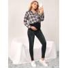 imageFloerns Womens Maternity High Waist Ripped Hem Denim Jeans Pants with PocketBlack Solid