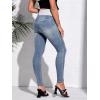 imageFloerns Womens Maternity High Waist Ripped Hem Denim Jeans Pants with PocketBlue Solid
