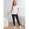 imageFloerns Womens Maternity High Waist Ripped Hem Denim Jeans Pants with PocketDark Wash