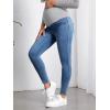 imageFloerns Womens Maternity High Waist Ripped Hem Denim Jeans Pants with PocketMedium Wash
