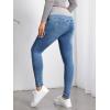 imageFloerns Womens Maternity High Waist Ripped Hem Denim Jeans Pants with PocketMedium Wash