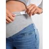 imageFloerns Womens Maternity High Waist Ripped Hem Denim Jeans Pants with PocketMedium Wash