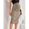 imageFloerns Womens Solid High Waisted Stretchy Tummy Control Bodycon Maternity Pencil SkirtBrown Multi