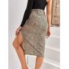 imageFloerns Womens Solid High Waisted Stretchy Tummy Control Bodycon Maternity Pencil SkirtBrown Multi
