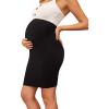 imageFloerns Womens Solid High Waisted Stretchy Tummy Control Bodycon Maternity Pencil SkirtBlack