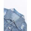 imageFloerns Girls 2 Piece Outfit Collared Button Up Long Sleeve Denim Jacket And Short Skirt Set Light Wash 1112Y