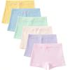 imageFloerns Girls 6 Pcs Solid Bow Front Boxer Brief Colorblock Underwear PantiesYellow Multi