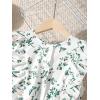 imageFloerns Girls Floral Print Sleeveless Ruffle Trim Belted Pants JumpsuitGreen