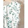 imageFloerns Girls Floral Print Sleeveless Ruffle Trim Belted Pants JumpsuitGreen