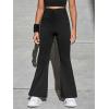 imageFloerns Girls High Waisted Flare Pants Ruched Front Bell Bottom LeggingsBlack