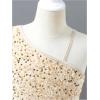 imageFloerns Girls One Shoulder Long Sleeve Sequin Party Bodycon Short DressApricot