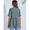 imageFloerns Womens Casual Maternity Top Short Sleeve Ruffle Hem Peplum T ShirtA Mint Green