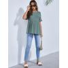 imageFloerns Womens Casual Maternity Top Short Sleeve Ruffle Hem Peplum T ShirtA Mint Green