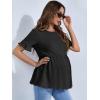 imageFloerns Womens Casual Maternity Top Short Sleeve Ruffle Hem Peplum T ShirtBlack